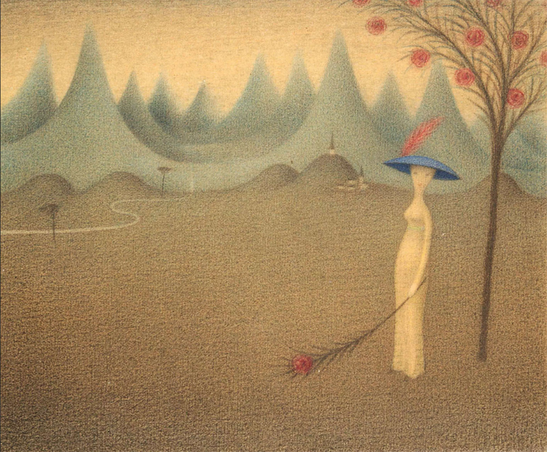 Jan Zrzavý: Údolí smutku II, 1944–45, barevné tužky na kartonu, 22,5 × 30,5 cm, cena: 2 318 000 Kč, 1. Art Consulting 27. 4. 2025