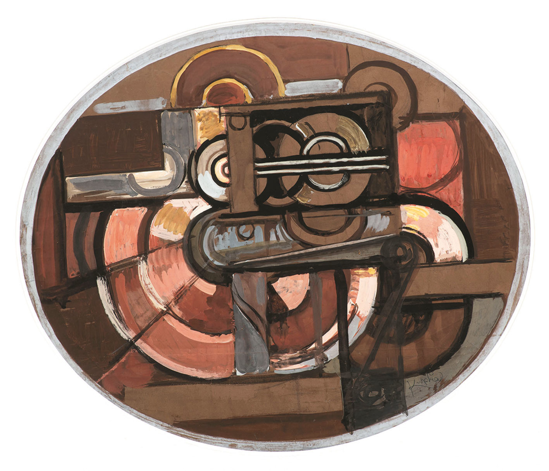 František Kupka: Ovale d’Acier, 1927, olej a kvaš na papíře, 41 × 48,5 cm, cena: 7 865 000 Kč, Adolf Loos Apartment and Gallery 13. 4. 2025