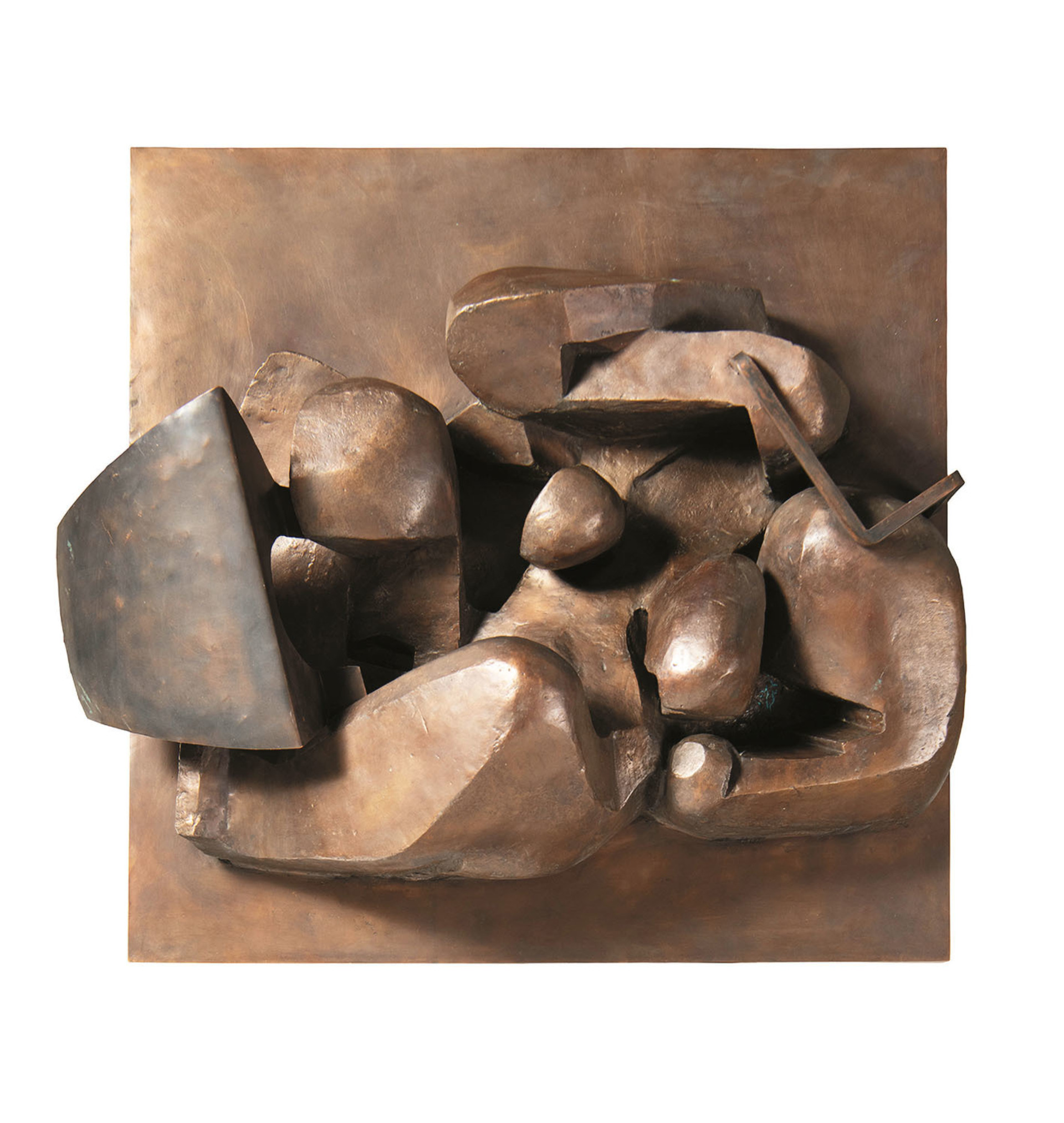 Vincenc Makovský: Ležící, 1929–30, bronz, měděný plech, železná kramle, 94,5 × 94,5 × 31 cm, cena: 847 000 Kč, Adolf Loos Apartment and Gallery 13. 4. 2025