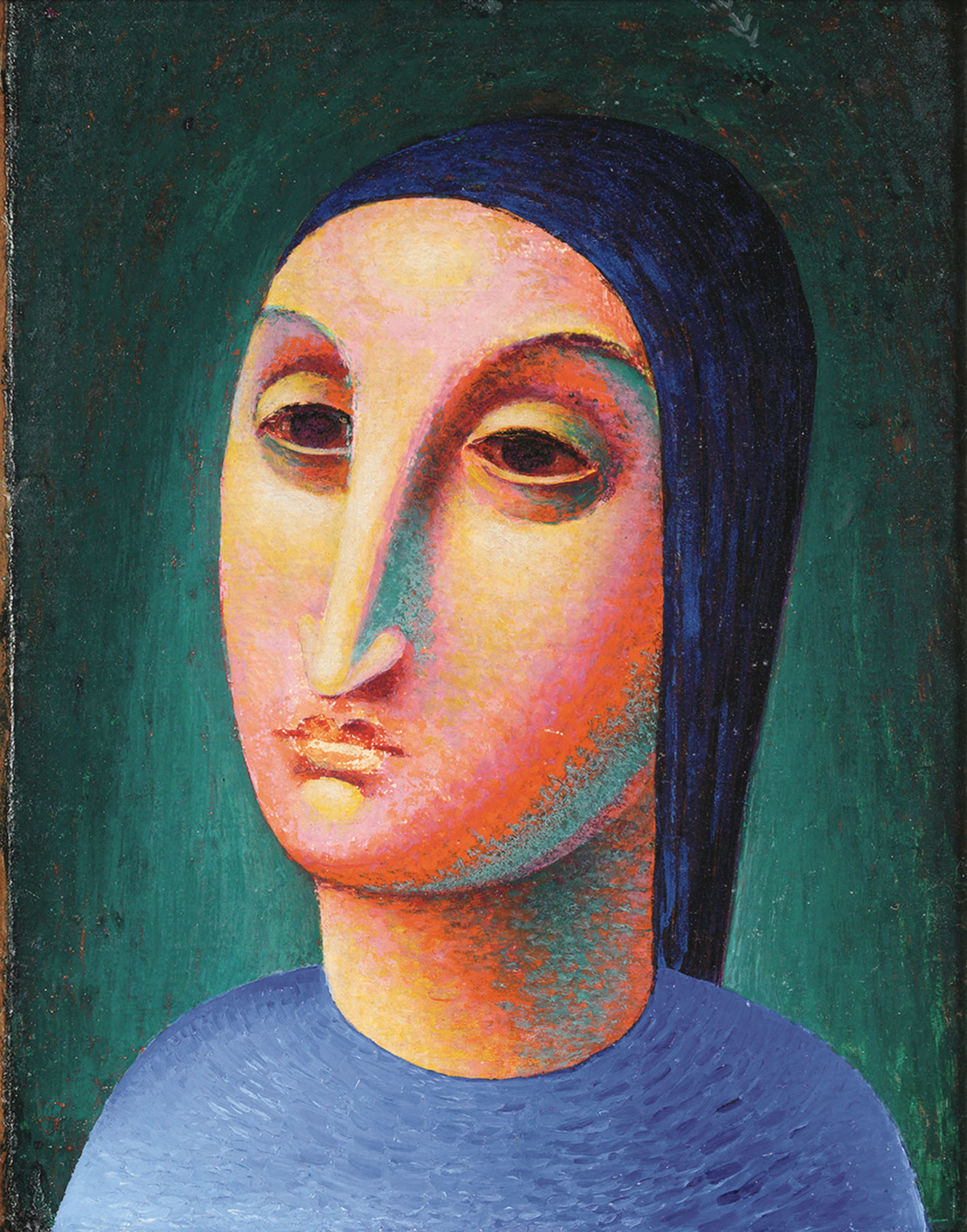 Jan Zrzavý: Tête / Hlava, 1912–45, olejová tempera na plátně a desce, 36 × 28 cm, cena: 7 502 000 Kč, Adolf Loos Apartment and Gallery 13. 4. 2025
