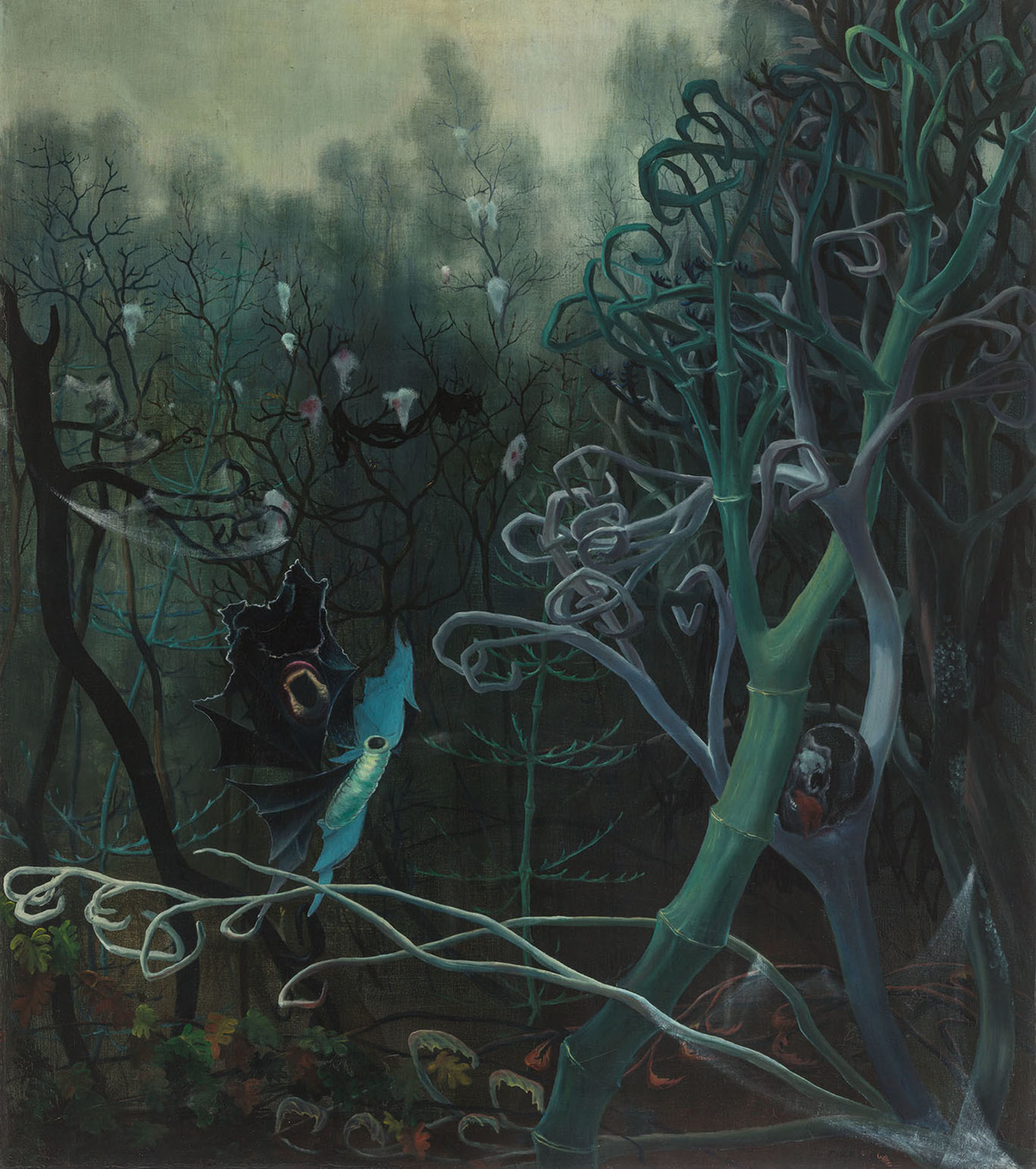 Václav Tikal: Zamořená krajina, 1945, olej, plátno, Národní galerie Praha