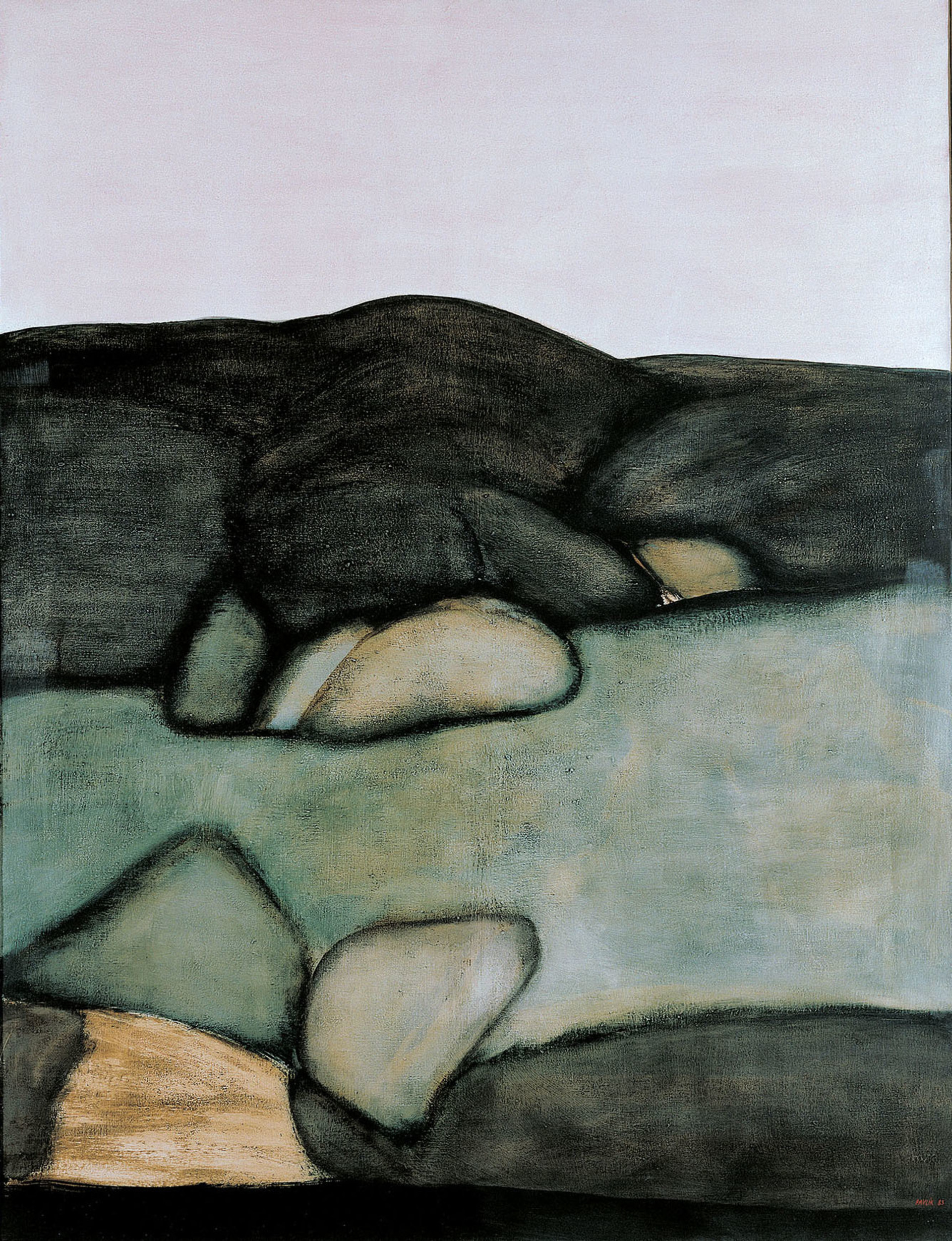 Petr Pavlík: Ticho, 1983, olej, plátno, 170 × 130 cm, Národní galerie Praha
